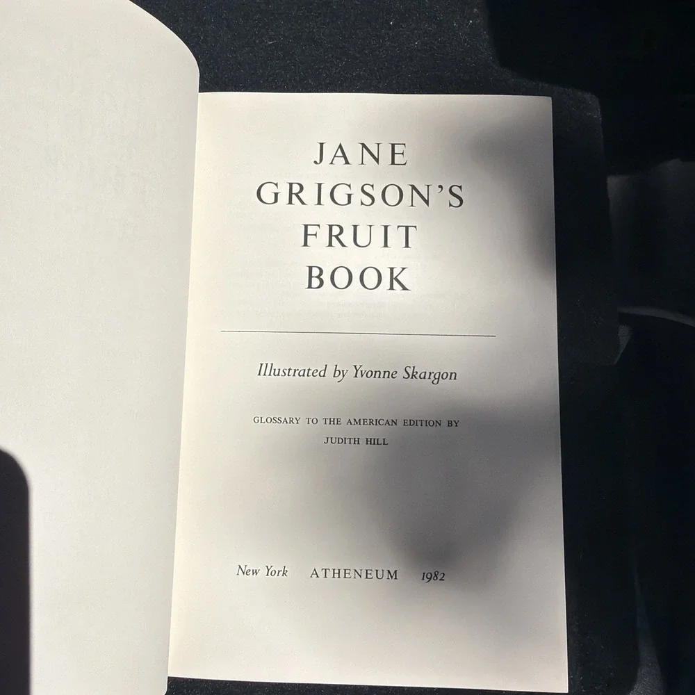Jane Grigson's Fruit Book First American Edition - 1982 HCDJ 1st Edition